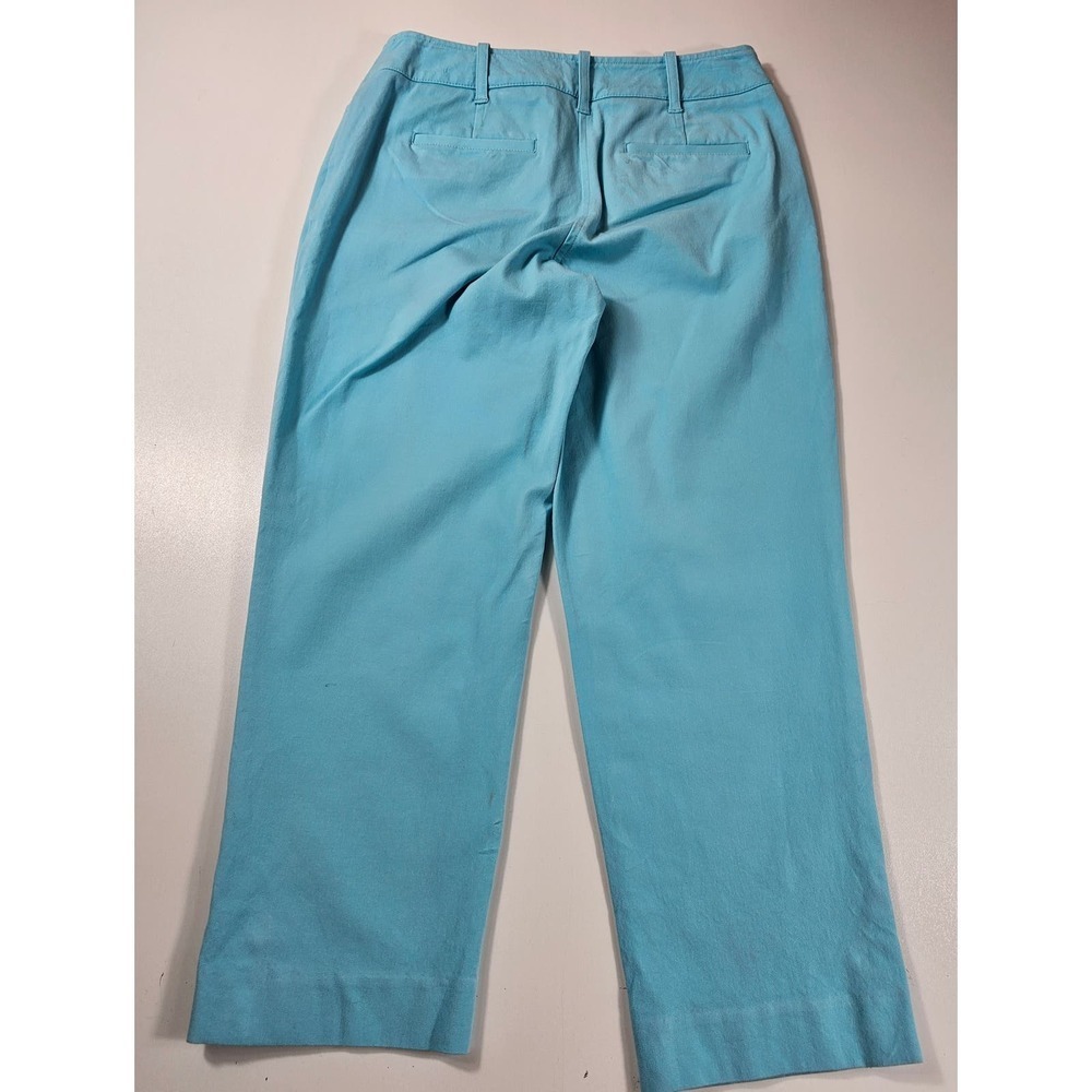 Talbots 2p PETITE curvy stretch vivid blue Capri career casual *